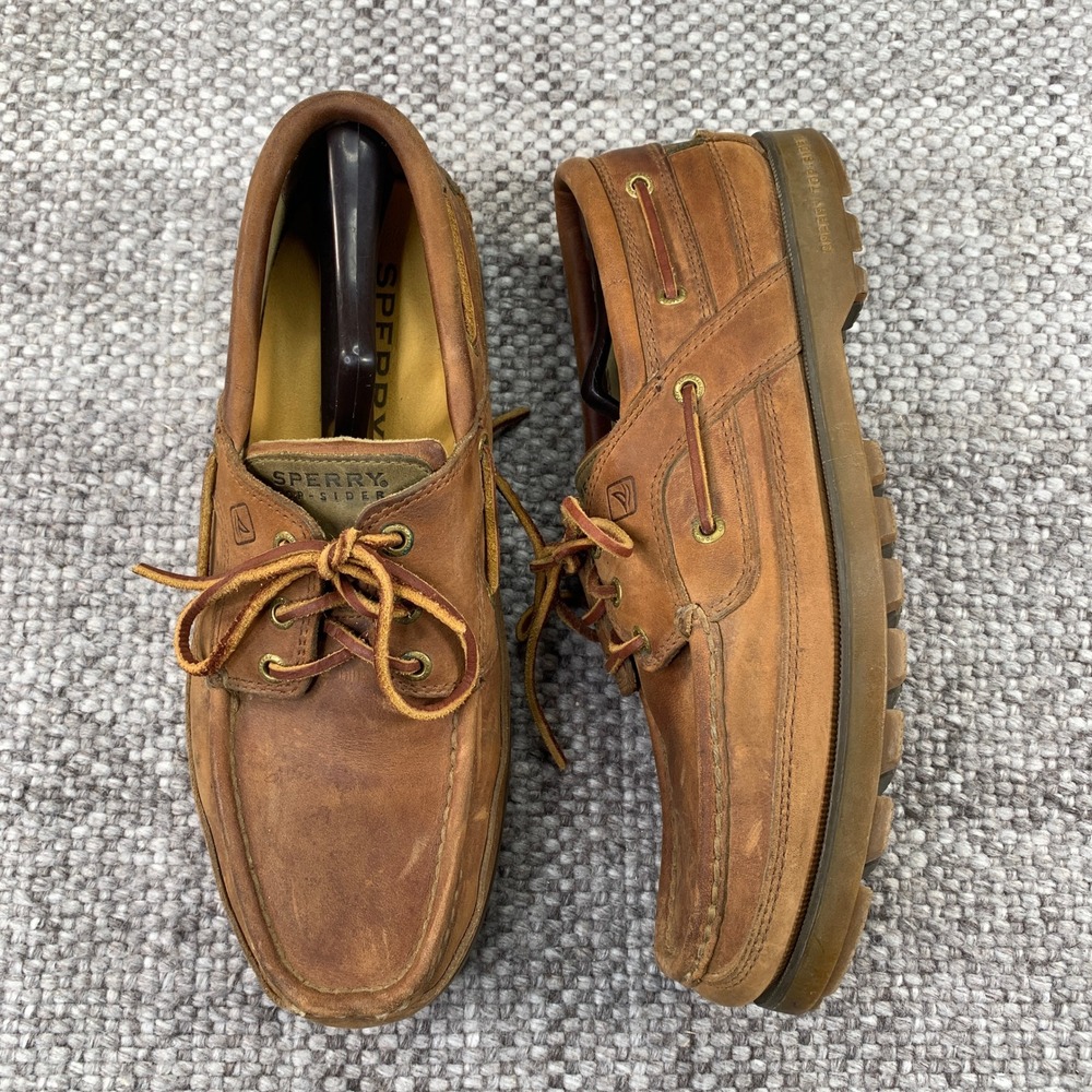 Sperry Top-Sider Boat Shoes Mens 12M Brown Leather Lug Sole 0761742